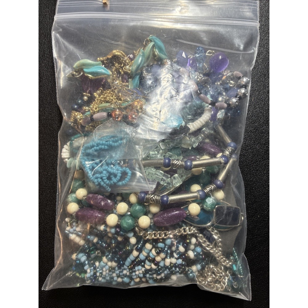 Blue Toned Jewelry Some Signed Vintage Lot
